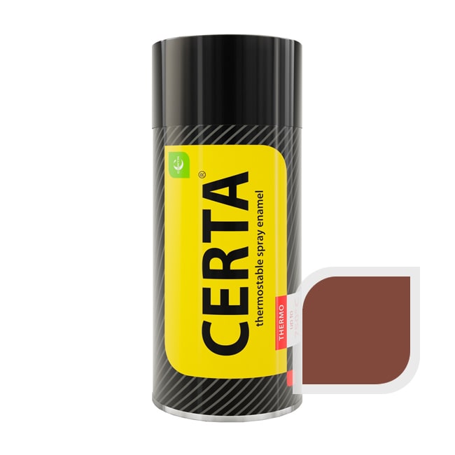 Термостойкая краска эмаль CERTA (Церта), цв. красно-коричневый, до 500 °C (аэрозоль 520 мл.)