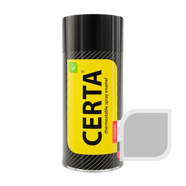 Термостойкая краска эмаль CERTA (Церта), цв. серебристый, до 700 °C (аэрозоль 520 мл.)